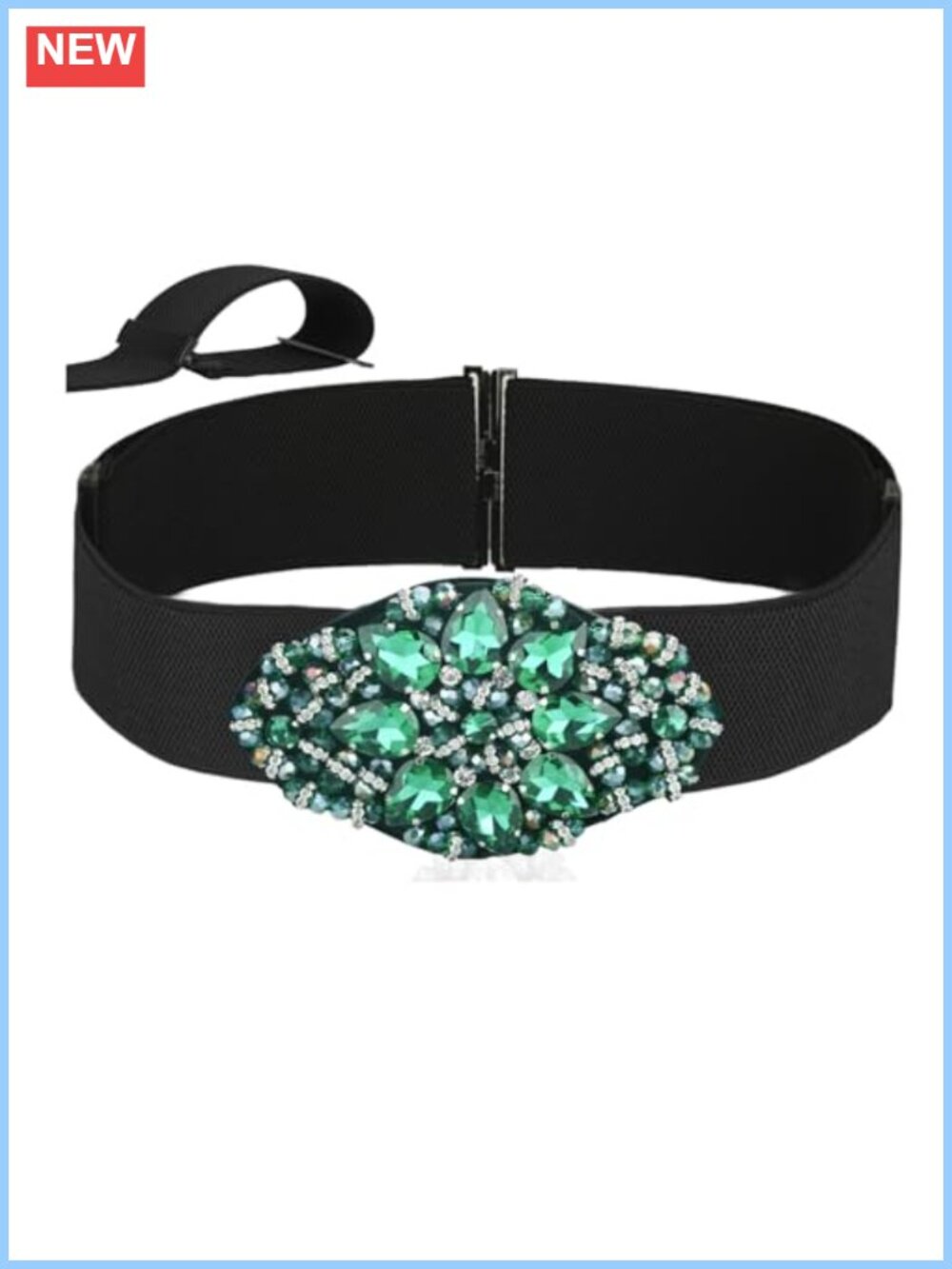Rhinestone Beaded Stretch Belt Adjustable Women's Dress Belt